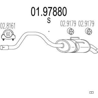 Глушитель, задняя часть MTS 01.97880