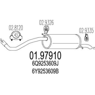 Глушитель, задняя часть MTS 01.97910