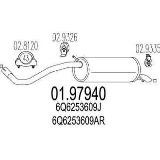 Глушитель, задняя часть MTS 01.97940