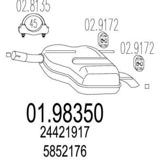 Глушитель, задняя часть MTS 01.98350