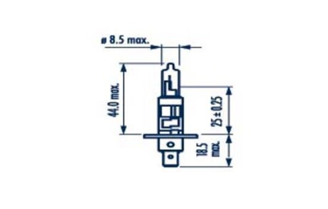 Лампа галогенная Standard 12В H1 55Вт NARVA 48320