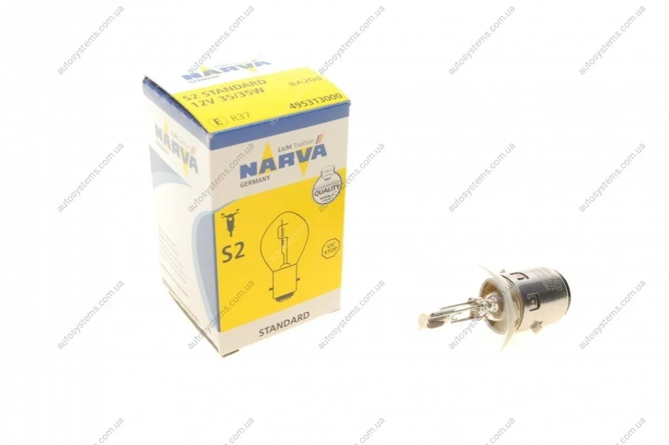 Автолампа S2 12V 35/35W BA20d Standard NARVA 495313000 (фото 1)