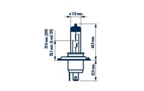 Лампа галогенная 12В H4 60/55Вт NARVA 98504
