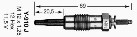 Свеча накаливания NGK 3617