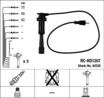 Провода высоковольтные, комплект NGK 44335