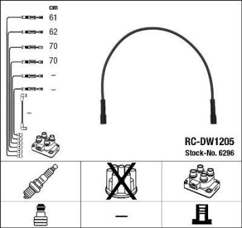 Провода высоковольтные, комплект NGK 6296