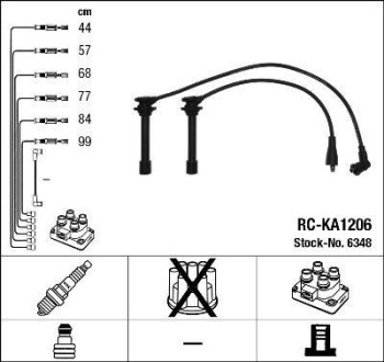 Провода высоковольтные, комплект NGK 6348