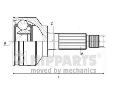 Шарнир равных угловых скоростей (ШРУС) NIPPARTS J2820302