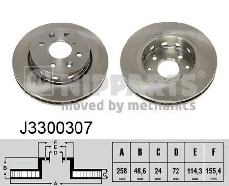 Тормозной диск передний вентилируемый NIPPARTS J3300307 (фото 1)