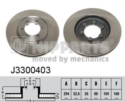 Тормозной диск передний вентилируемый NIPPARTS J3300403