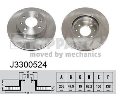 Тормозной диск передний вентилируемый NIPPARTS J3300524