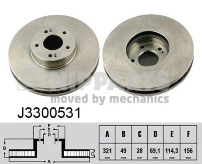 Тормозной диск передний вентилируемый NIPPARTS J3300531