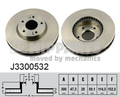 Тормозной диск передний вентилируемый NIPPARTS J3300532