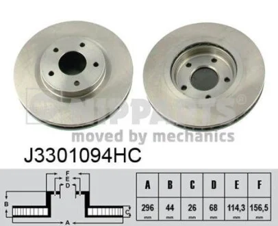 Тормозной диск передний вентилируемый NIPPARTS J3301094HC