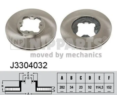 Тормозной диск передний вентилируемый NIPPARTS J3304032