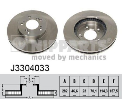 Тормозной диск передний вентилируемый NIPPARTS J3304033