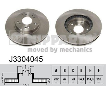 Тормозной диск передний вентилируемый NIPPARTS J3304045