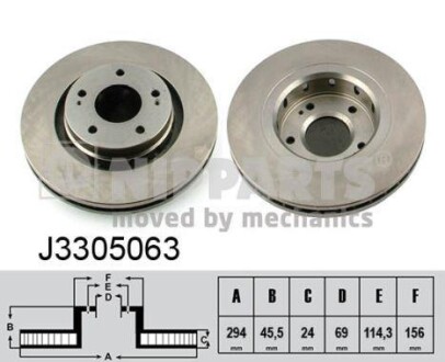 Тормозной диск передний вентилируемый NIPPARTS J3305063