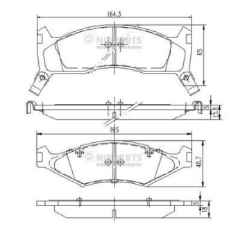 Тормозные колодки дисковые, комплект NIPPARTS J3600302