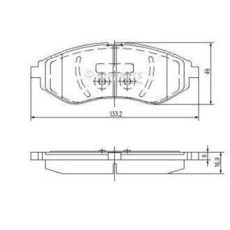 Тормозные колодки дисковые, комплект NIPPARTS J3600911