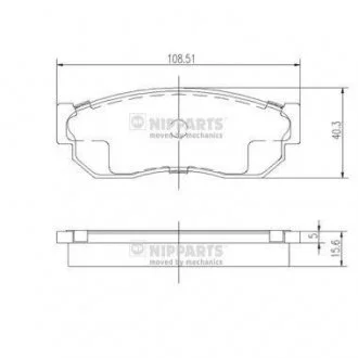 Комплект гальмівних накладок NIPPARTS J3601001