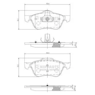 Тормозные колодки дисковые, комплект NIPPARTS J3601082