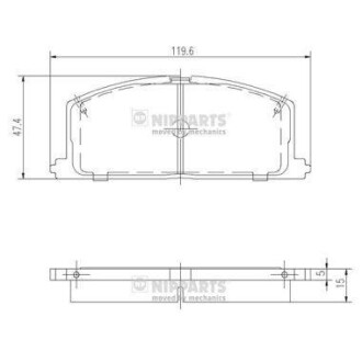 Тормозные колодки дисковые, комплект NIPPARTS J3602035