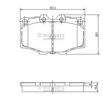 Тормозные колодки дисковые, комплект NIPPARTS J3602036