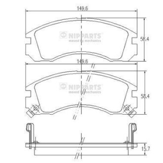 Тормозные колодки дисковые, комплект NIPPARTS J3605031