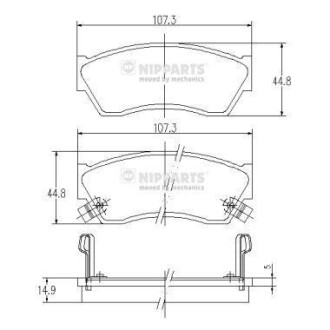 Тормозные колодки дисковые, комплект NIPPARTS J3608005