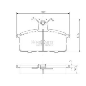 Тормозные колодки дисковые, комплект NIPPARTS J3608008