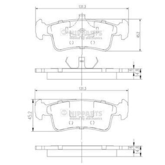 Тормозные колодки дисковые, комплект NIPPARTS J3608014