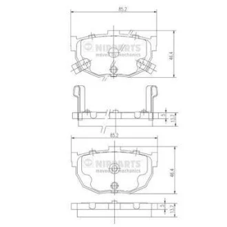 Тормозные колодки дисковые, комплект NIPPARTS J3610505