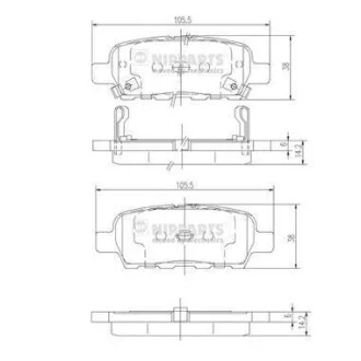 Тормозные колодки дисковые, комплект NIPPARTS J3611044