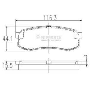 Тормозные колодки дисковые, комплект NIPPARTS J3612010