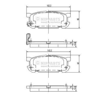 Тормозные колодки дисковые, комплект NIPPARTS J3613020