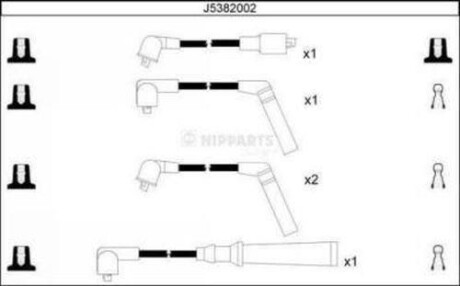 Провода высоковольтные, комплект NIPPARTS J5382002