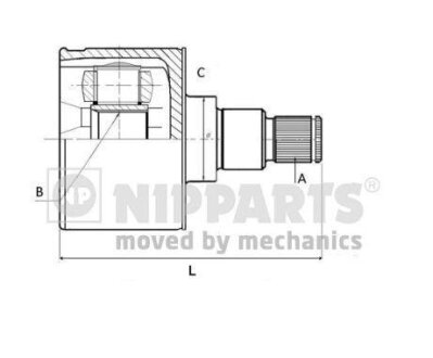 Шарнир равных угловых скоростей (ШРУС) NIPPARTS N2830902