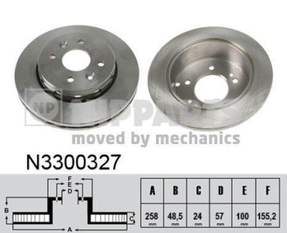 Тормозной диск передний вентилируемый NIPPARTS N3300327