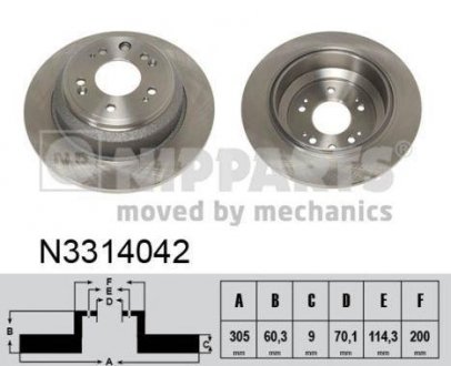 Диск гальмівний NIPPARTS N3314042