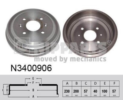 Тормозной барабан задний NIPPARTS N3400906