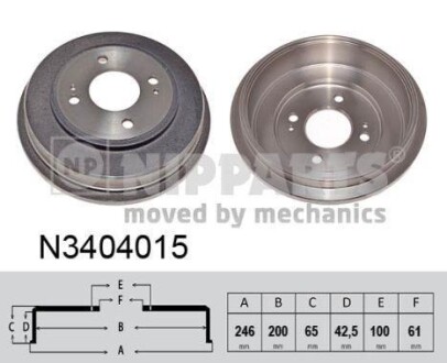 Тормозной барабан задний NIPPARTS N3404015