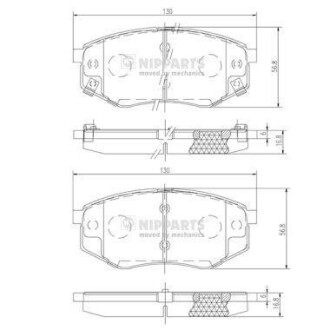 Тормозные колодки дисковые, комплект NIPPARTS N3600545