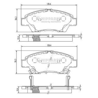 Тормозные колодки дисковые, комплект NIPPARTS N3604068