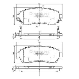 Тормозные колодки дисковые, комплект NIPPARTS N3604073