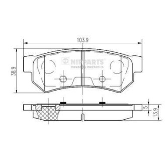 Тормозные колодки дисковые, комплект NIPPARTS N3610907