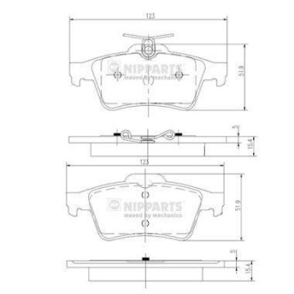 Тормозные колодки дисковые, комплект NIPPARTS N3613022