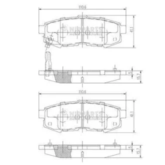 Тормозные колодки дисковые, комплект NIPPARTS N3613023