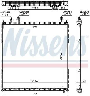 Радиатор охлаждения двигателя NISSENS 606764