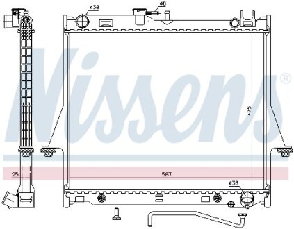 Радиатор охлаждения двигателя NISSENS 60854